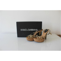 Dolce & Gabbana Sandali in Pelle in Beige