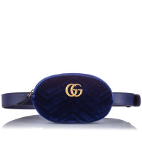 Gucci GG Marmont Matelassé Belt Bag in Seta in Blu