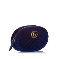Gucci GG Marmont Matelassé Belt Bag aus Seide in Blau