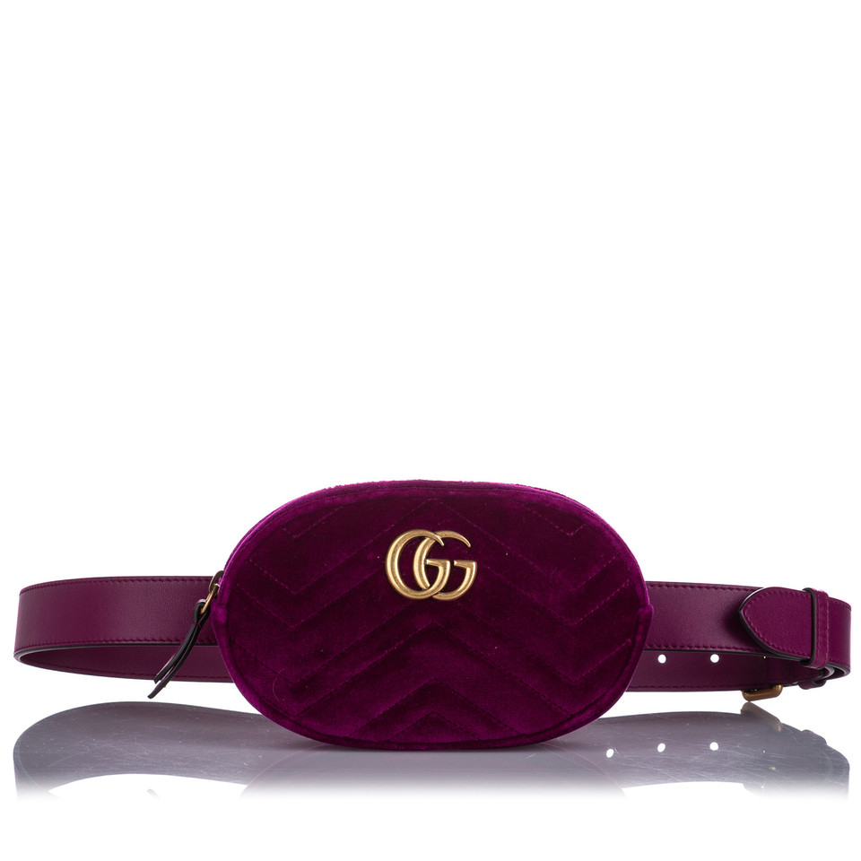 Gucci Marmont Camera Belt Bag aus Seide in Rosa / Pink