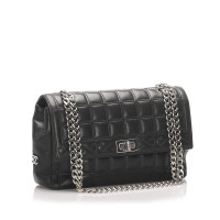Chanel Chocolate Bar Flap Bag aus Leder in Schwarz