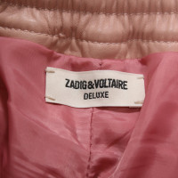 Zadig & Voltaire Paire de Pantalon en Cuir en Nude