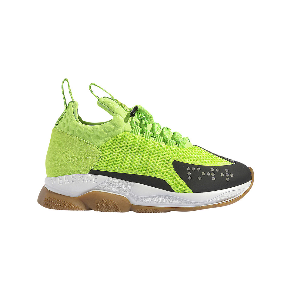 Versace Sneakers aus Leder in Grün