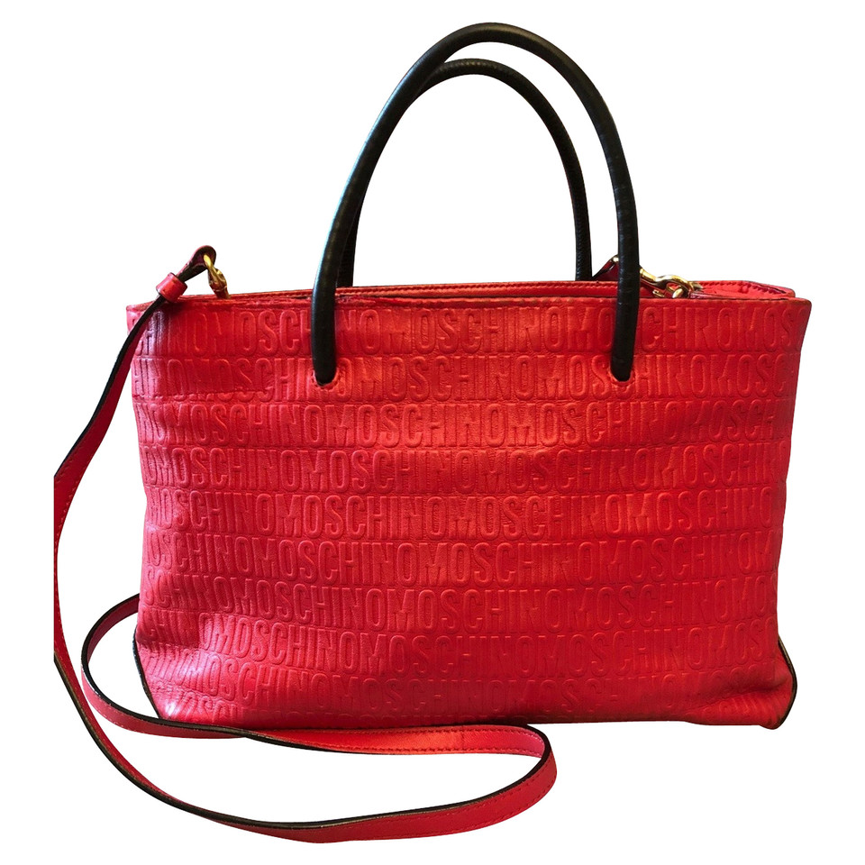Moschino Handtasche aus Leder in Rot