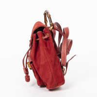 Gucci Bamboo Backpack en Cuir en Rouge