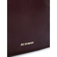 Jil Sander Clutch Leer in Bordeaux