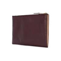 Jil Sander Clutch Leer in Bordeaux