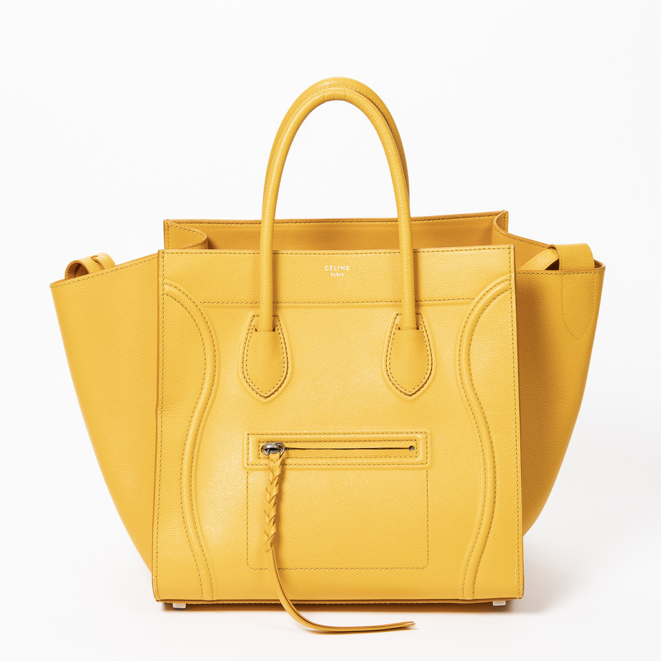 Céline Phantom Luggage aus Leder in Gelb
