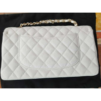 Chanel Classic Flap Bag Leer in Wit