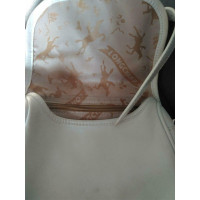 Longchamp Umhängetasche aus Leder in Weiß