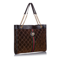 Gucci Maxi Rajah Tote Silk in Brown