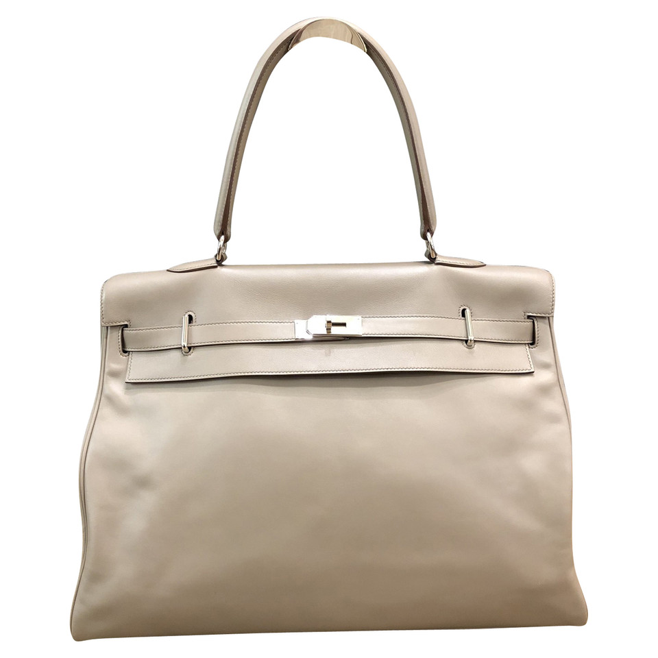 Hermès Kelly Bag 50 Leather in Khaki