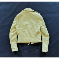 Balenciaga Jacke/Mantel aus Leder in Gelb