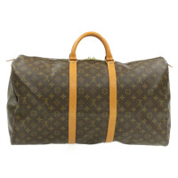 Louis Vuitton Keepall 55 in Tela in Marrone