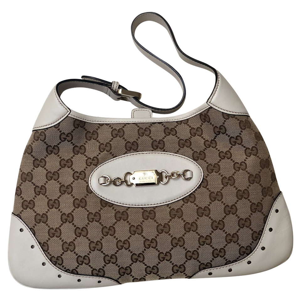 Gucci Handtas Leer in Beige