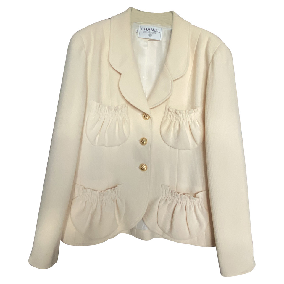 Chanel Blazer aus Wolle in Creme