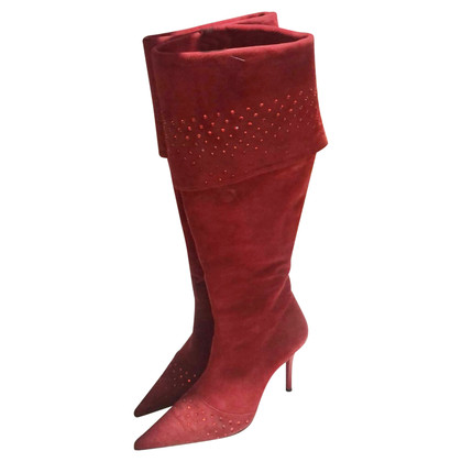 Pollini Boots Suede in Red