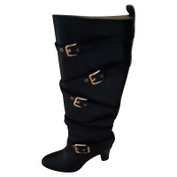 Dolce & Gabbana Stiefel aus Leder in Schwarz