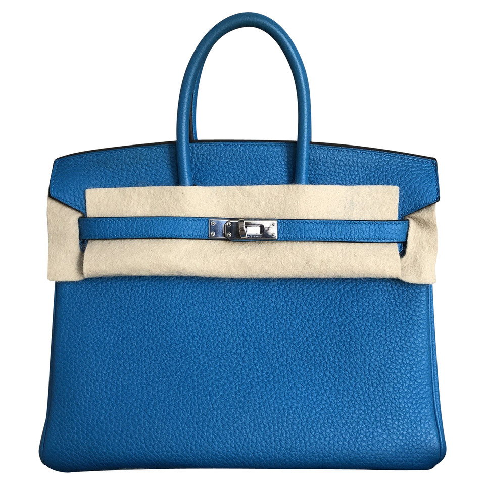 Hermès Birkin Bag 25 Leer in Blauw