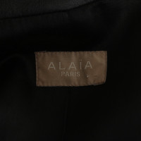 Alaïa Jacke/Mantel aus Leder in Schwarz