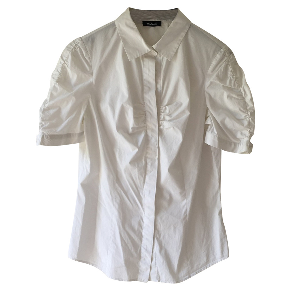 Max & Co Kurzarm-Bluse in Weiß