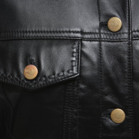 Mcm Jacke/Mantel aus Leder in Schwarz