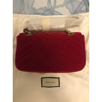 Gucci GG Marmont Velvet Shoulder Bag in Bordeaux