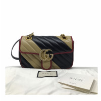 Gucci GG Marmont Flap Bag Normal Leather in Beige