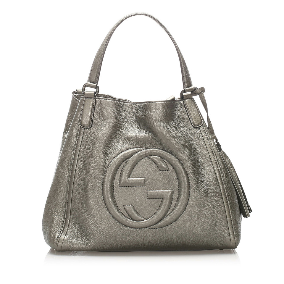 Gucci Soho Tote Bag in Pelle in Grigio