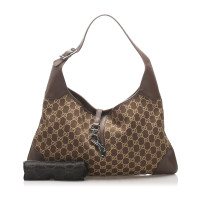 Gucci Schoudertas Canvas in Bruin