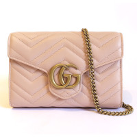 Gucci GG Marmont Flap Bag Mini aus Leder in Rosa / Pink