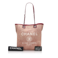 Chanel Deauville Maxi Tote Canvas in Rood