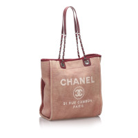 Chanel Deauville Maxi Tote Canvas in Rood