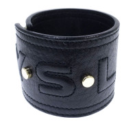 Yves Saint Laurent Armreif/Armband aus Leder in Schwarz