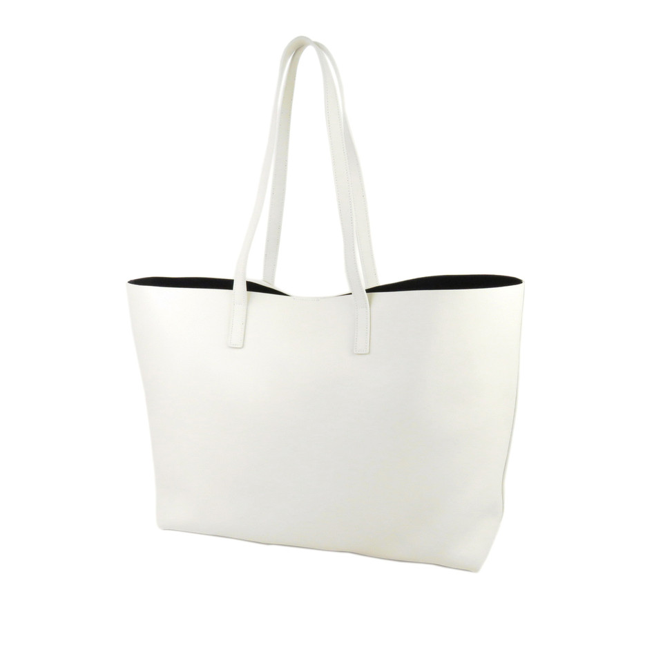 Saint Laurent E/W Tote Bag Leather in White