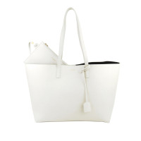 Saint Laurent E/W Tote Bag Leather in White