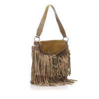 Yves Saint Laurent Borsa a tracolla in Pelle scamosciata in Beige