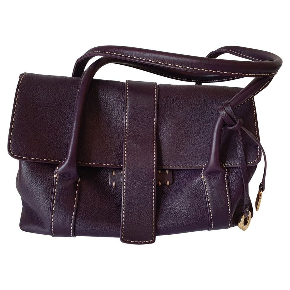Loro Piana Dandy Bag in purple leather