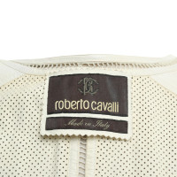 Roberto Cavalli Veste en cuir avec motif en dentelle