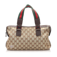 Gucci Handtasche aus Canvas in Beige