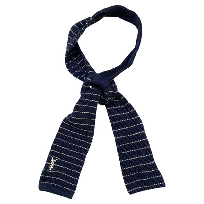 Yves Saint Laurent Scarf/Shawl Cotton in Blue