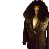 Blonde No8 Coat with real fur collar