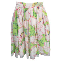 Moschino Cheap And Chic White Floral Cotton & Silk Skirt