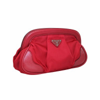 Prada Clutch Bag Leather in Red