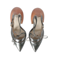Francesco Russo Pumps/Peeptoes Leather in Silvery