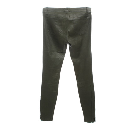 J Brand Paire de Pantalon en Cuir en Vert