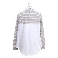 French Connection Striped Top in grigio / bianco