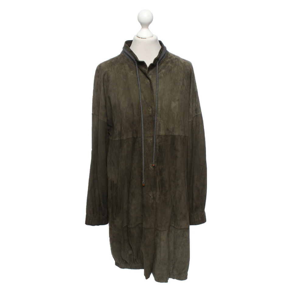 Fabiana Filippi Jacket/Coat Suede in Green