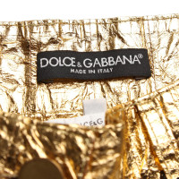 Dolce & Gabbana pantalon de couleur or en peau d'anguille