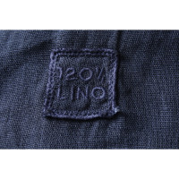 120% Lino Robe en Coton en Bleu